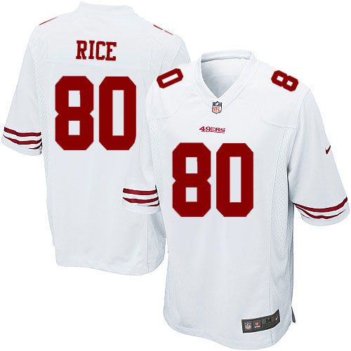 Men San Francisco 49ers 80 Jerry Rice Nike White Game Retired Player NFL Jersey
